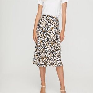Aritzia Leopard Print Midi Skirt